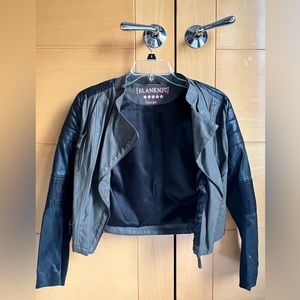 Blank Nyc Black & Army Green Faux Leather Jacket Size: L (FITS LIKE SMALL)